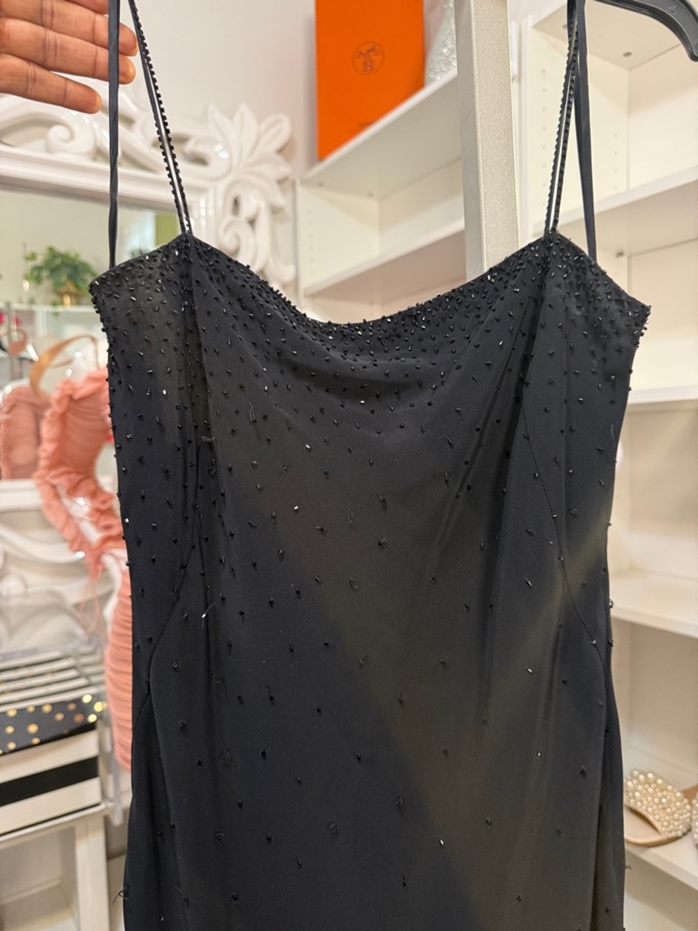 GILAR Black Spaghetti Strap Asymmetrical Dress - Picture 4 of 4